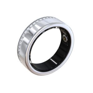 V2 Smart Ring Heart Rate with Elegant Diamond Look – Silver