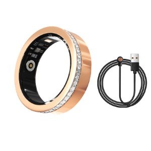 V2 Smart Ring Heart Rate with Elegant Diamond Look- Pink - Image 2